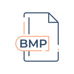 BMP File Format Icon. Bitmap image file extension line icon.