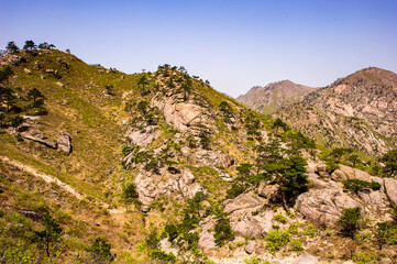 It's Mount Kumgang (Diamond Mountain) of the Mount Kumgang Tourist Region in North Korea