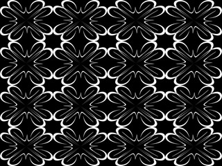 Seamless pattern design with floral background elements, beautiful ornaments, black, white, orange, pink, red, green, yellow, blue, gray, purple