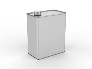 Blank Metal  Tin  Can with metal Cap For  Branding and mock up, 3d render illustration.