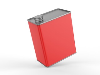Blank Metal  Tin  Can with metal Cap For  Branding and mock up, 3d render illustration.