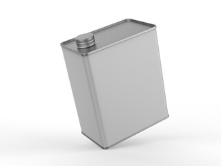 Blank Metal  Tin  Can with metal Cap For  Branding and mock up, 3d render illustration.