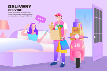 the delivery staff deliver the goods quickly. For the woman who ordered the order to the bed