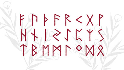 Vector illustration of scandinavian runes. Northern tradition.
