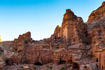 It's Red mountains in Petra (Rose City), Jordan. Petra is one of the New Seven Wonders of the World.