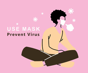 woman with mask outdoors by covid -19