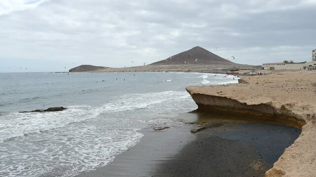 View of el medano city in santa cruz de tenerife, tenerife, canary islands, spain