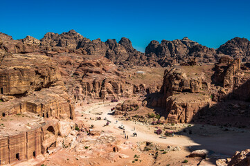 It's Nature, rocks, mountains and panorama of Petra, Jordan. Petra is one of the New Seven Wonders of the World. UNESCO World Heritage