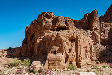 It's Nature, rocks, mountains and panorama of Petra, Jordan. Petra is one of the New Seven Wonders of the World. UNESCO World Heritage