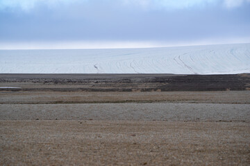 A glacier on an island called "Nordaustlandet" on Svalbard. An arctic desert without vegetation