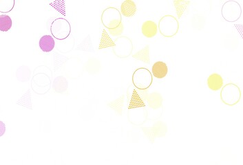 Light Multicolor vector texture with triangular style with circles.