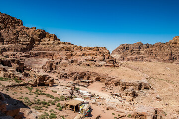 Fototapeta premium It's Rocks in Petra (Rose City), Jordan. The city of Petra was lost for over 1000 years. Now one of the Seven Wonders of the Word