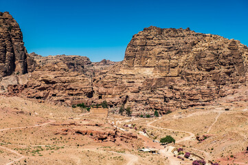 Fototapeta premium It's Rocks in Petra (Rose City), Jordan. The city of Petra was lost for over 1000 years. Now one of the Seven Wonders of the Word