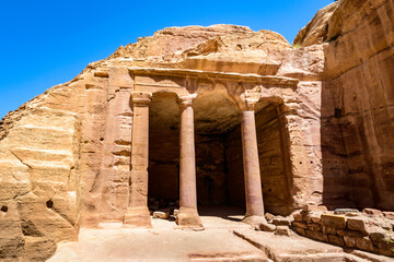 It's Ancient rock cut architecture of Petra, Jordan. Petra is one the New Seven Wonders of the World