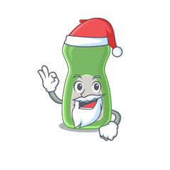 cartoon character of dishwashing liquid Santa with cute ok finger