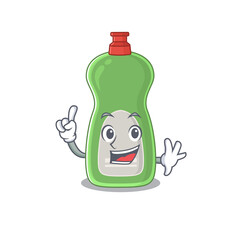 Dishwashing liquid caricature design style with one finger pose