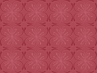 Seamless pattern design with floral background elements, beautiful ornaments, black, white, orange, pink, red, green, yellow, blue, gray, purple