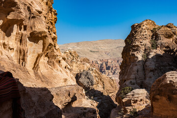 It's Rocks and nature in Petra, Jordan