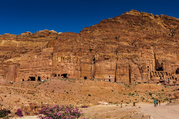 It's Rock cut architecture in Petra. The city of Petra was lost for over 1000 years. Now one of the Seven Wonders of the Word