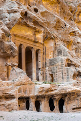 It's Nabataean delubrum of the Siq al-Barid (Little Petra) in Jordan.