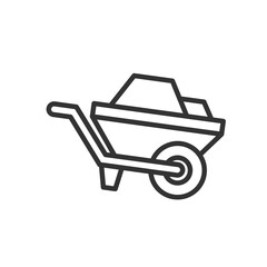 Wheelbarrow icon. Vector Illustration