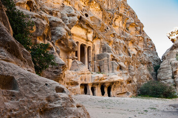 Fototapeta premium It's Nabataean delubrum of the Siq al-Barid (Little Petra) in Jordan.