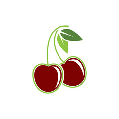 Cherry logo vector icon illustration