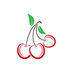 Cherry logo vector icon illustration