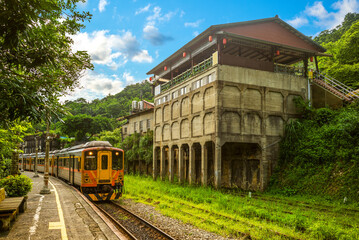 Fototapeta premium Jingtong railway in New Taipei City, Taiwan