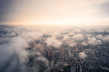 Fototapeta premium clouds over the city