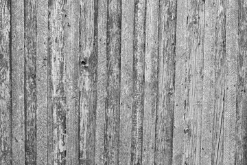 Black and white old wood texture background. Old fence. Vintage.