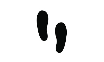 Footprint step black silhouette icon white background simple design