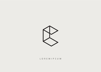 Fototapeta premium Initial C logo design with geometric style Inspiration, Letter C modern icon vector.
