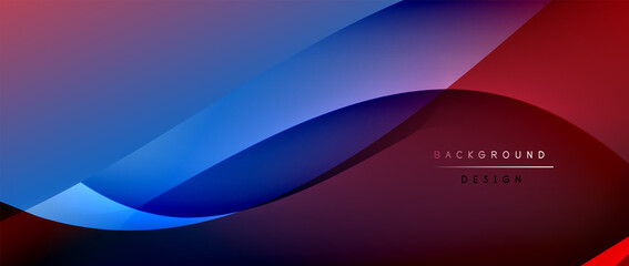 Fluid gradient waves with shadow lines and glowing light effect, modern flowing motion abstract background for cover, placards, poster, banner or flyer