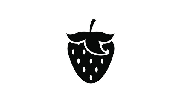 strawberry fruits simple icon design