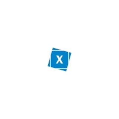 Letter X  logotype in blue color design concept