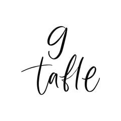 Obraz premium WEDDING TABLE NUMBER. HAND LETTERING TABLE WRITING. VECTOR HAND LETTERING
