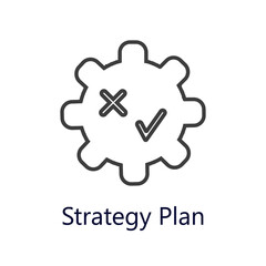 Strategy plan icon. Vector illustration. Flat icon