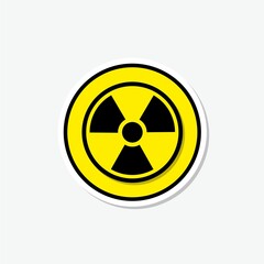 Radiation sticker icon isolated on gray background