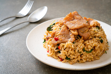 fried rice with Thai basil and pork