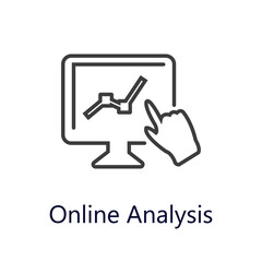 Online analysis icon. Vector illustration. Flat icon