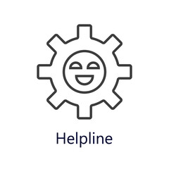 Helpline icon. Vector illustration. Flat icon