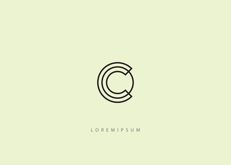 Initial C logo design with geometric style Inspiration, Letter C modern icon vector.