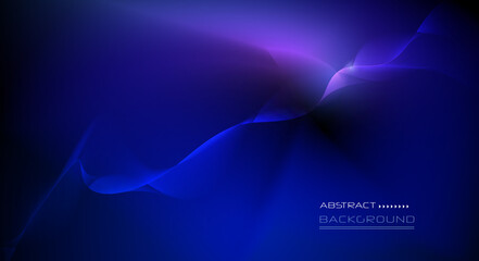 Illustration abstract wave, curve and flow motion line with light ray in dark blue color background. Vector graphic design, futuristic, digital cyberspace technology, energy concept for wallpaper
