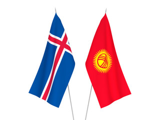 Iceland and Kyrgyzstan flags