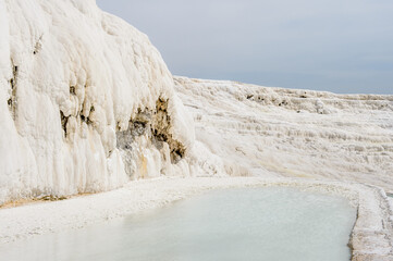 It's Natural travertine pool in Pamukkale ,Turkey.