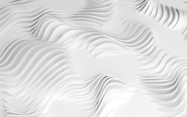 Abstract Curved Shapes. White Circular Background.