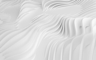 Abstract Curved Shapes. White Circular Background.