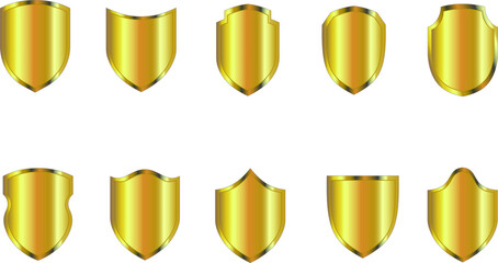 金色の立体的なシールド（盾）