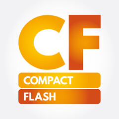 CF - Compact Flash acronym, technology concept background